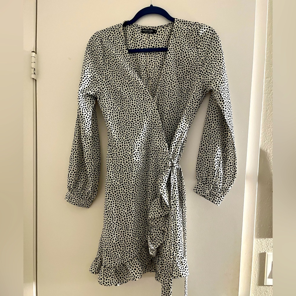 White Nasty Gal wrap dress
